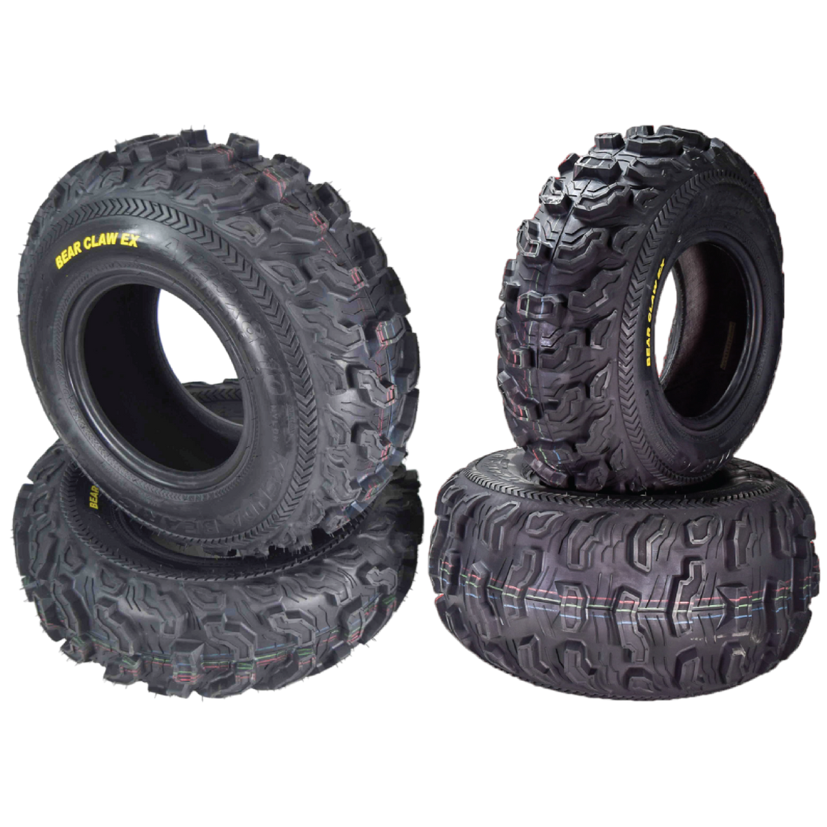 Kenda Bearclaw EX K573 - 23x8-10 Front & 24x11-10 Rear Tires for All Terrain (ATV), UTV, and Side by Side (SxS) Vehicles - 6-Ply - Bear Claw EX 23x8x10 24x11x10 (4-Pack)