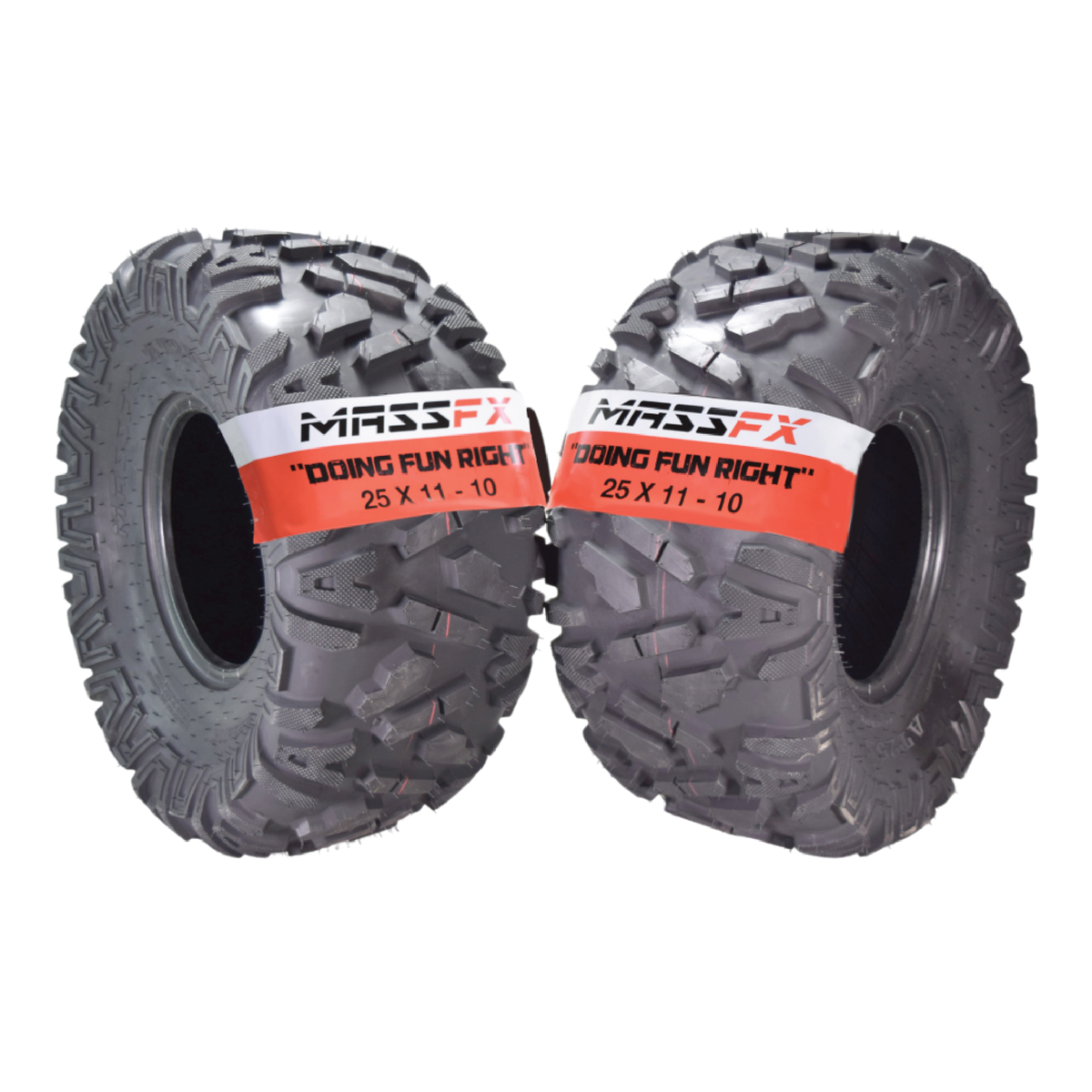 MASSFX 25x11-10 Rear Off-Road Tire ATV, UTV or SXS Tire 2 Pack