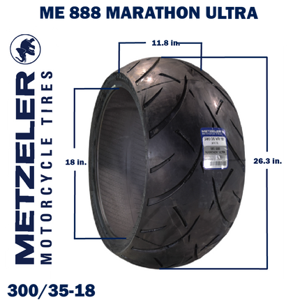 Metzeler ME 888 Marathon Ultra Rear 300/35R18 87V Motorcycle Tire with Keychain