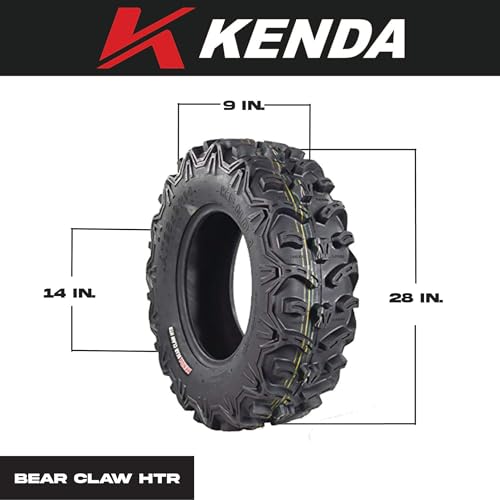 Kenda Bear Claw 28x9-14 and 28x11-14 HTR Radial ATV/UTV Tire with Keychain (4 Pack)