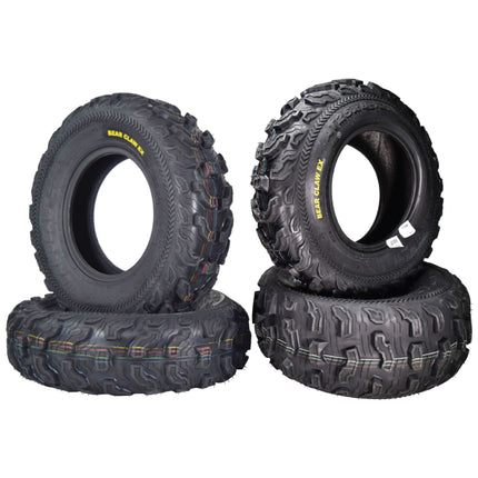 Kenda Bearclaw EX K573 - 25x8-12 Front & 25x10-11 Rear Tires for All Terrain (ATV), UTV, and Side by Side (SxS) Vehicles - 6-Ply - Bear Claw EX 25x8x12 25x10x11 (4-Pack)