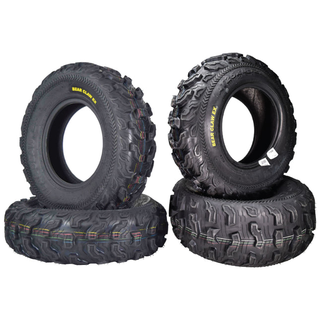 Kenda Bearclaw EX K573 - 25x8-12 Front & 25x10-11 Rear Tires for All Terrain (ATV), UTV, and Side by Side (SxS) Vehicles - 6-Ply - Bear Claw EX 25x8x12 25x10x11 (4-Pack)