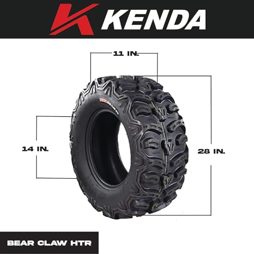 Kenda Bear Claw 28x9-14 and 28x11-14 HTR Radial ATV/UTV Tire with Keychain (4 Pack)