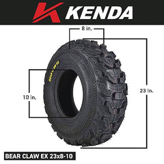 Kenda Bear Claw Ex 23x8-10 24x11-10 Front Rear 6 Ply ATV Tires 4 Pack