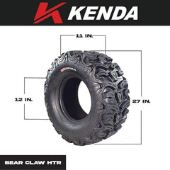 Kenda Bear Claw 27x11-12 HTR Radial ATV/UTV Tires with Keychain (2 Pack)