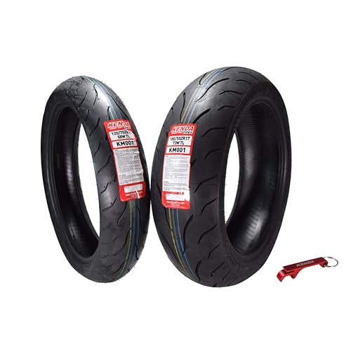 Kenda KM1 120/70ZR17 & 180/55ZR17 Motorcycle Sport Touring Tire Set w/ Keychain