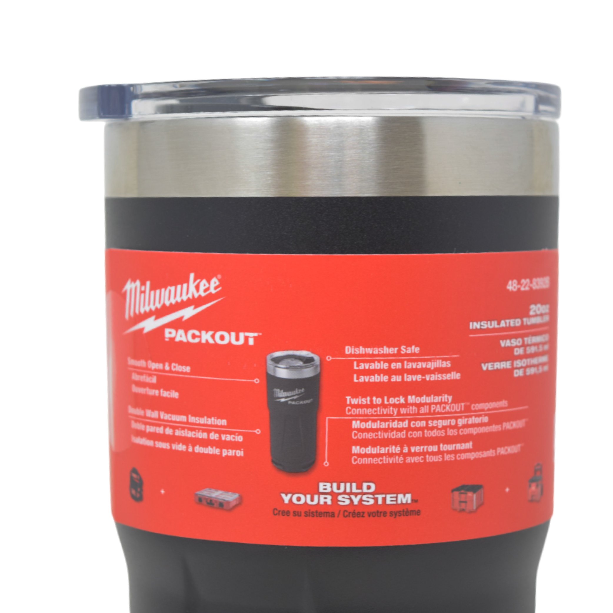 Milwaukee 48-22-8392B PACKOUT 20oz Tumbler (Black)