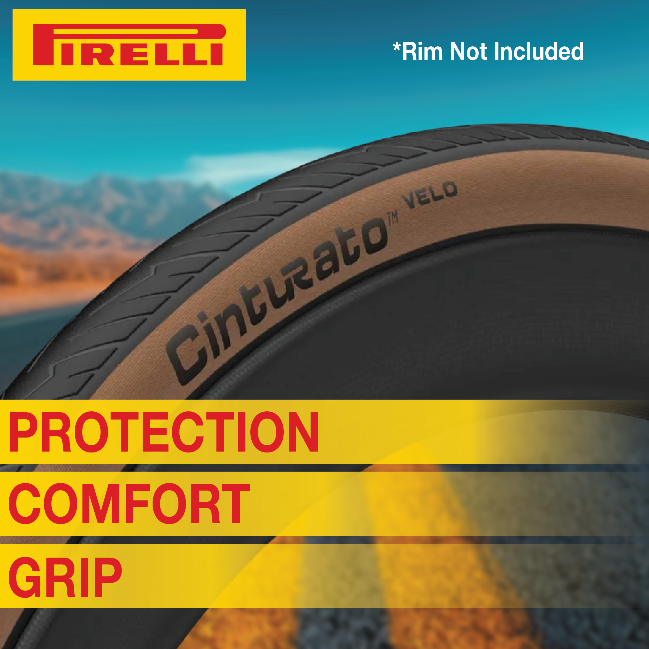 Pirelli Cinturato Velo TLR Classic 28-622 (700 x 28c) Road Bicycle Tire - Great for Long-Distances and Various Terrains - Armour Tech, Clincher Type, Tubeless Ready Bike Tire with Keychain 700x28c