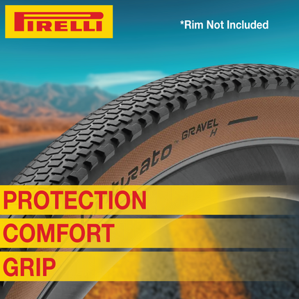 Pirelli Cinturato Gravel H TLR Classic 45-622 (700 x 45c) Road Bicycle Tire - SpeedGrip Compound, Clincher Type, Tubeless Ready Bike Tire 700x45c