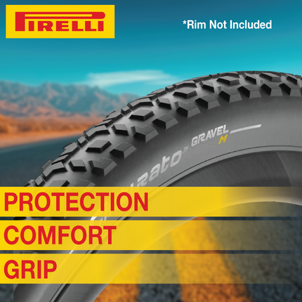 Pirelli Cinturato Gravel M TLR 45-622 (700 x 45c) Road Bicycle Tire - SpeedGrip Compound, Clincher Type, Tubeless Ready Bike Tire 700x45c