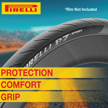 Pirelli P7 Sport 26-622 (700x26c) Road Bike Tire & SmarTUBE 25/28-622 700C Presta Tube Set -  All-Round Performance - 60tpi TechBELT Casing & PRO Compound for Comfort & Handling w/Keychain