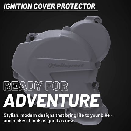 Polisport Motocross Motorcycles (MX) Ignition Covers Protector Kit for Honda CRF450R/RX (2017-22) Dirt Bikes - Nardo Grey, Impact-Resistant PA6 Polyamide, Protects Against Rocks and Scratches