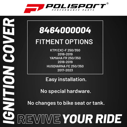 Polisport Ignition Cover Protector Kit - Nardo Grey - KTM EXC-F/FR 250/350 (2018-19) & Husqvarna FE 250/350 (2017-23) - Impact-Resistant PA6 Polyamide