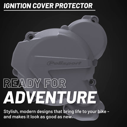 Polisport Motocross Motorcycles (MX) Ignition Covers Protector Kit for KTM EXC 250/300 TPI & Husqvarna TE 250/300 (2017-2023) Dirt Bikes - Protects Against Rocks and Scratches for MX/Enduro Nardo Grey