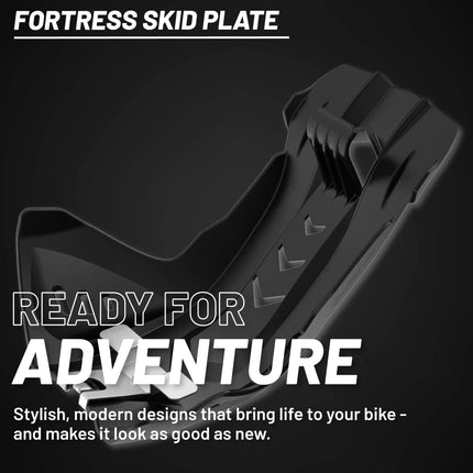 Polisport Motocross Motorcycles (MX) Fortress Skid Plate for Husqvarna FE/FC 250/350/450/501 (2016-23) & KTM EXC-F/SX-F 250/350/450/500 (2016-23) Dirt Bikes - OEM Quality, Flexible & Perfect Fit - Blk
