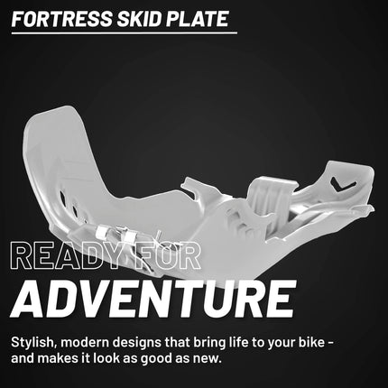 Polisport Motocross Motorcycles (MX) Fortress Skid Plate for KTM SX 250 (2017-2018) & Husqvarna TE/TC 250/300 (2017-2019) Dirt Bikes - OEM Quality, Flexible, Durable & Perfect Fit - White