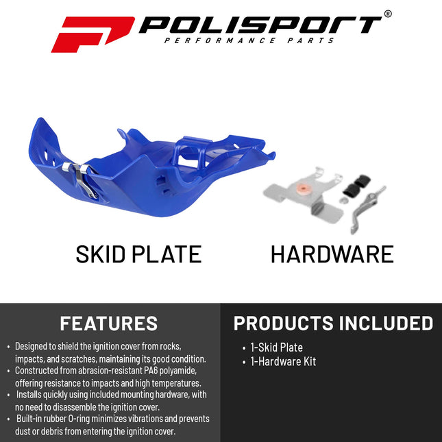 Polisport Motocross Motorcycles (MX) Fortress Skid Plate for Sherco SEF-R/SEF 250/300/350 (2012-2024) Dirt Bikes - OEM Quality, Flexible, Durable & Perfect Fit - Blue