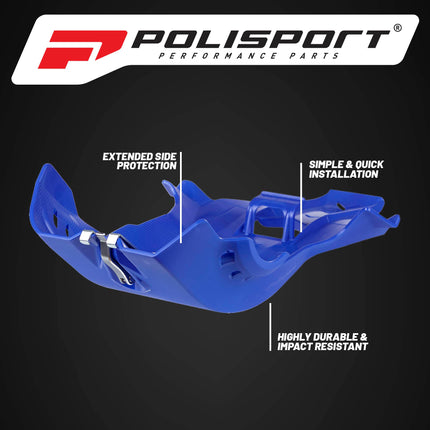Polisport Motocross Motorcycles (MX) Fortress Skid Plate for Sherco SEF-R/SEF 250/300/350 (2012-2024) Dirt Bikes - OEM Quality, Flexible, Durable & Perfect Fit - Blue