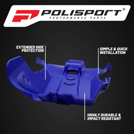 Polisport Motocross Motorcycles (MX) Fortress Skid Plate for Sherco SE-R/SEF Factory 250/300 (2012-2024) Dirt Bikes - OEM Quality, Flexible, Durable & Perfect Fit - Blue