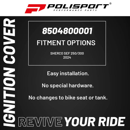Polisport Motocross Motorcycles (MX) Ignition Covers Protector Kit for Sherco SEF 250/300 (2024) Dirt Bikes - Impact-Resistant PA6 Polyamide, Protects Against Rocks and Scratches for Enduro/MX - Black