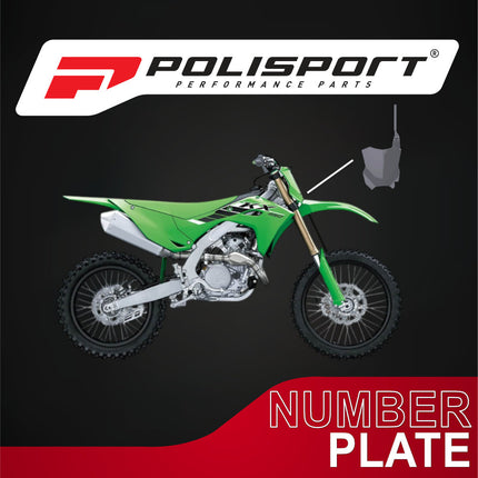 Polisport Motocross Motorcycles (MX) Number Plate for Kawasaki KX125 & KX250 (2003-2008) Dirt Bikes - Lightweight, Impact-Resistant Motocross Dirt Bike Fender Plate - Grey