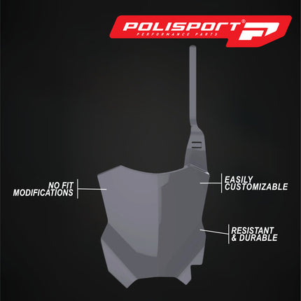 Polisport Motocross Motorcycles (MX) Number Plate for Kawasaki KX125 & KX250 (2003-2008) Dirt Bikes - Lightweight, Impact-Resistant Motocross Dirt Bike Fender Plate - Grey