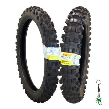 Pirelli Scorpion MX32 Mid Hard 80/100-21 Front 110/90-19 Rear Bias Tires Set