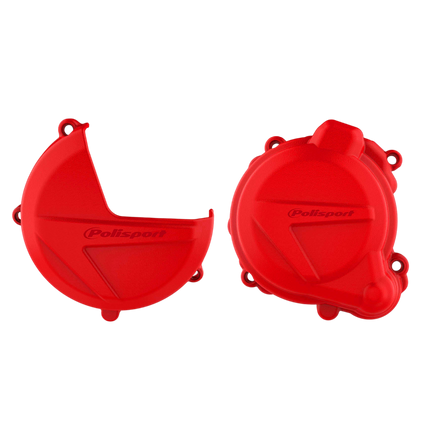 Polisport Clutch and Ignition Cover Protector Kit (Red) - Compatible with BETA RR250/300 (2018-2022)