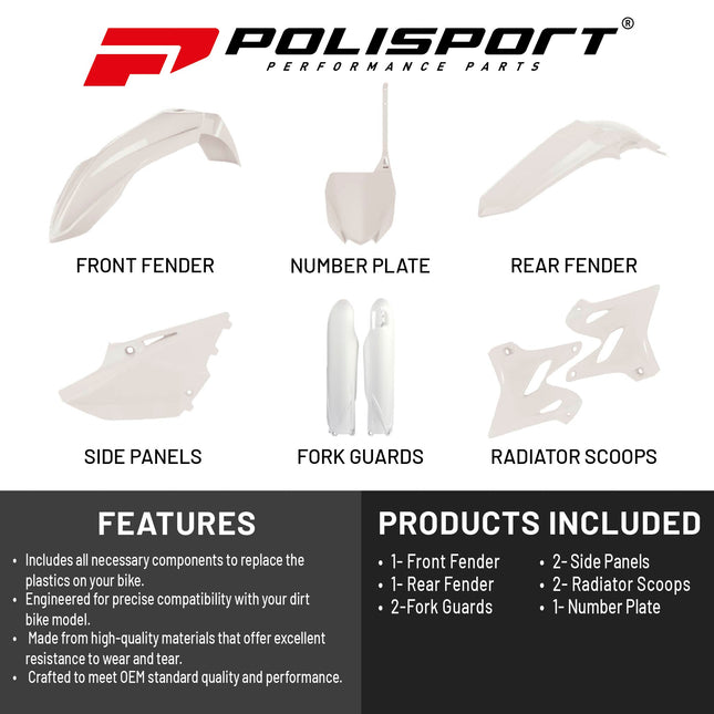 Polisport Motocross (MX) Replica Plastic Kit for YAMAHA YZ125/250 (2021) Dirt Bike