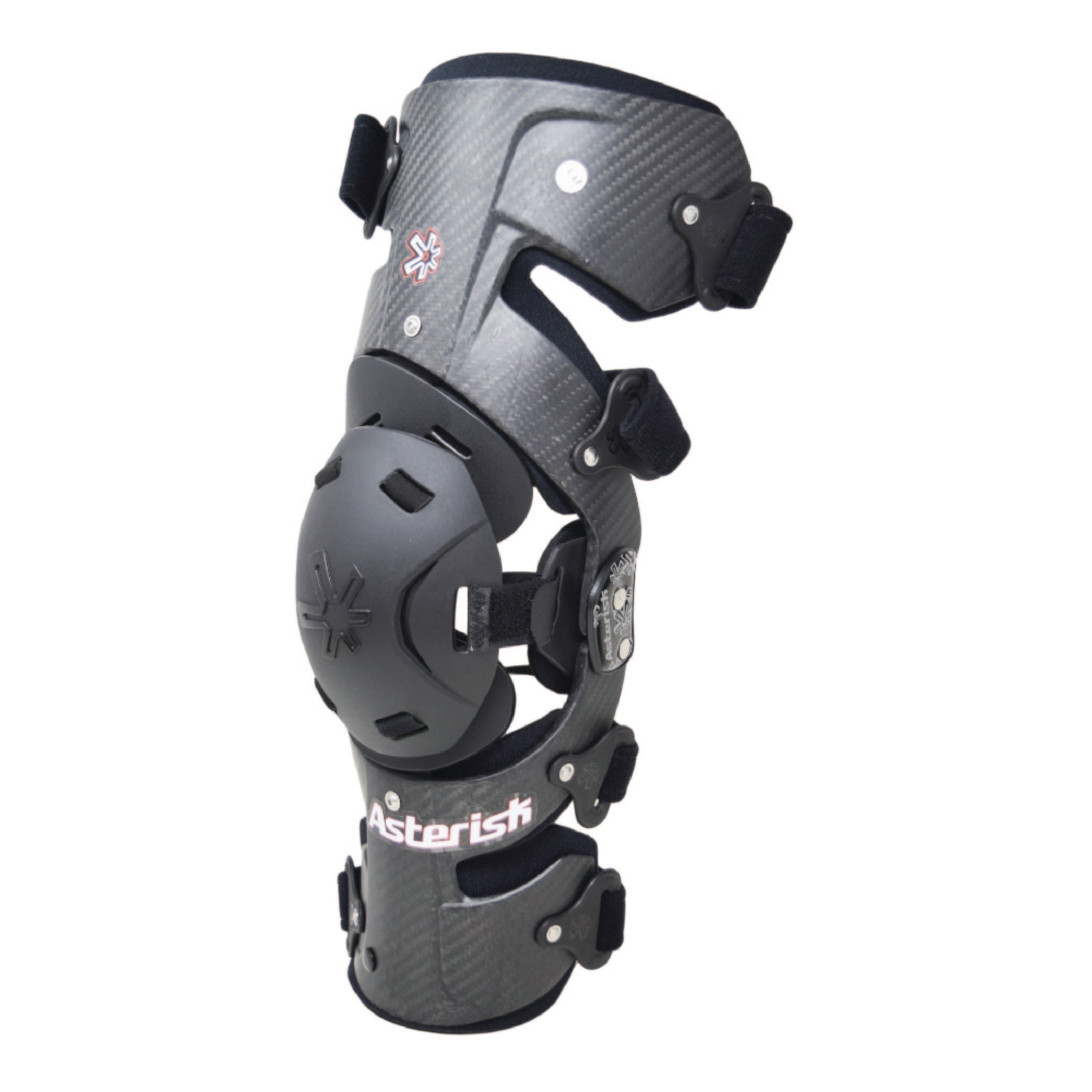 Asterisk Carbon Cell One - Advanced Knee Protector Braces (Pair- Left & Right) for Motocross, Snowboarding, Wakeboarding, Off-Roading, & More - Size Large