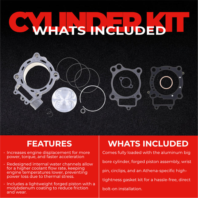 Athena P400210100009 280cc Big Bore Cylinder Kit (82mm Bore) - Forged Piston Performance Upgrade, Converts 250cc to 280cc, Compatible with Honda CRF250R & CRF250X 2004-2015