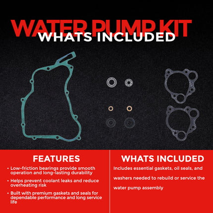 Athena P400210475002 Water Pump Gasket Rebuild Kit for Honda 125 CR-R 1990-2004 – Complete Gasket & Seal Rebuild Kit for Motocross Dirt Bikes