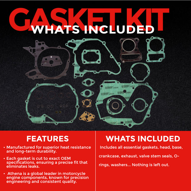 Athena P400210850130 Full Gasket Kit for Honda ATC 125 1984‑1985 – High‑Quality Engine Gasket Set for Reliable Rebuilds (Oil Seals Not Included)