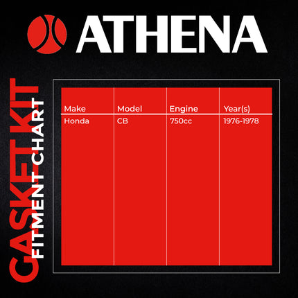 Athena P400210850701 Full Gasket Kit for Honda CB750 1976‑1978 – Complete Engine Gasket & Seal Rebuild Set for Classic Four‑Cylinder Motorcycles (Oil Seals Not Included)