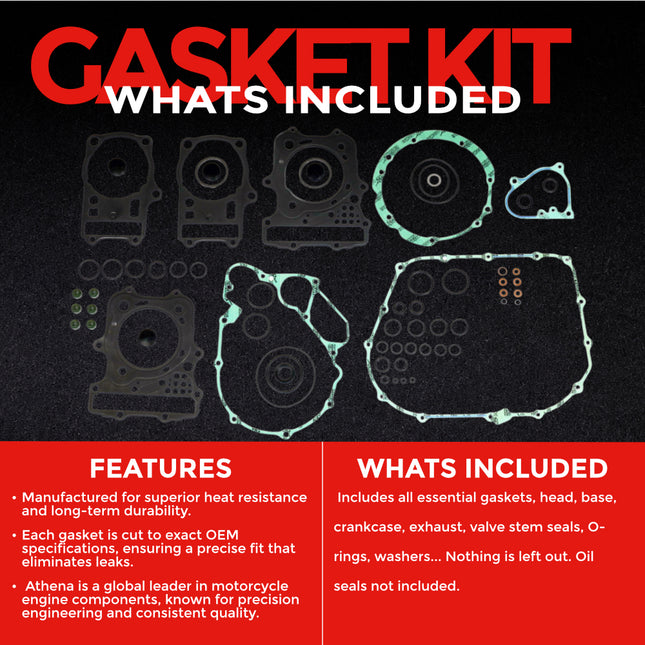 Athena P400210850977 Full Gasket Kit for Honda VT1100 1995‑1996 – Complete Engine Gasket & Seal Rebuild Set for Reliable Maintenance and Restoration (Oil Seals Not Included)