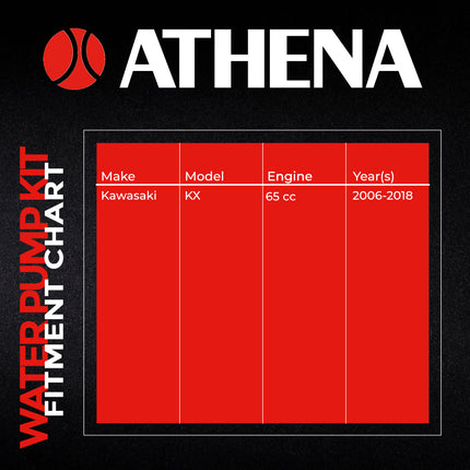 Athena P400250475002 Water Pump Gasket Rebuild Kit for Kawasaki 65 KX 2006-2018 - Complete Gasket & Seal Rebuild Kit for Motocross Dirt Bikes