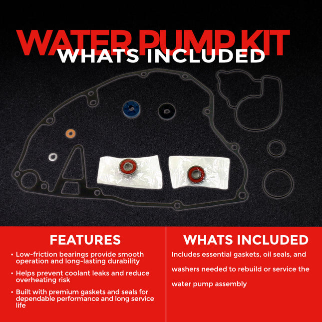 Athena P400250475008 Water Pump Gasket Rebuild Kit for Kawasaki 250 KX-F 2004-2008 - Complete Gasket & Seal Rebuild Kit for Motocross Dirt Bikes