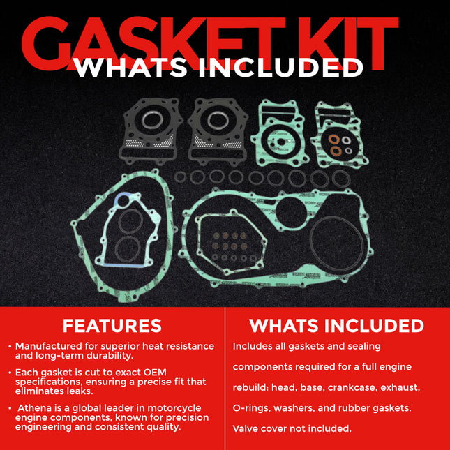 Athena P400250870027 Full Eco Gasket Kit; Kawasaki 800 Vulcan; 95-00 (oil seals not included)