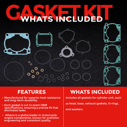 Athena P400270600045 Top End Gasket Kit for Husqvarna & KTM 250‑300 (2005‑2017) – Complete Cylinder Head, Base & Exhaust Gasket Set for Reliable Top‑End Rebuilds on 2‑Stroke Dirt Bikes