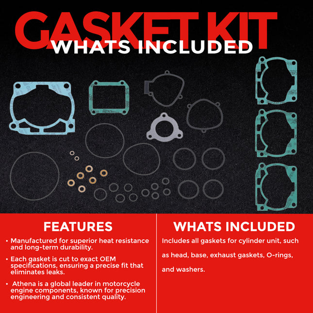Athena P400270600045 Top End Gasket Kit for Husqvarna & KTM 250‑300 (2005‑2017) – Complete Cylinder Head, Base & Exhaust Gasket Set for Reliable Top‑End Rebuilds on 2‑Stroke Dirt Bikes