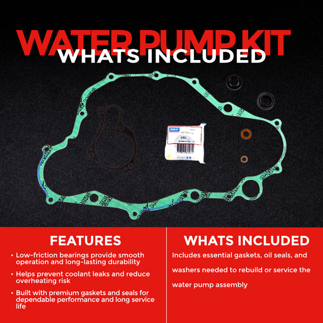 Athena P400485475010 Water Pump Gasket Rebuild Kit With Bearing;  for Yamaha 450 YZ-F 2010-2013 - Complete Gasket & Seal Rebuild Kit for Motocross Dirt Bikes