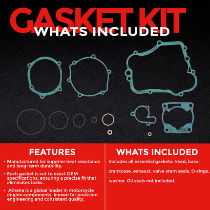 Athena P400485850089 Full Gasket Kit for Yamaha YZ80 & YZ85 (1993‑2018) – Complete Engine Gasket Set for 2‑Stroke Rebuilds (Oil Seals Not Included)