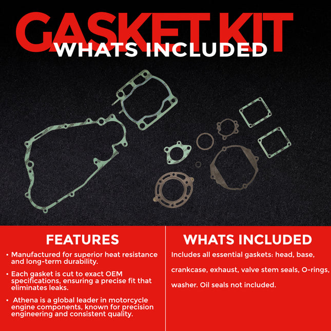Athena P400485850263 Full Gasket Kit; Yamaha 250 YTZ 85-86 (oil seals not included)