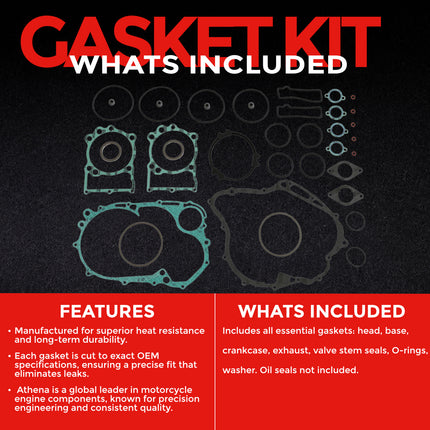 Athena P400485850900 Full Gasket Kit for Yamaha XV920 (1981‑1983) – Complete Engine Gasket Set for 4‑Stroke Rebuilds (Oil Seals Not Included)
