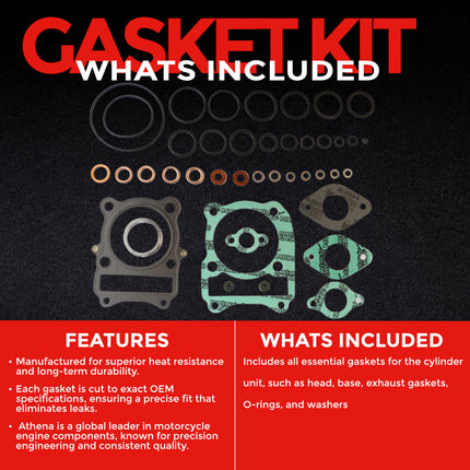 Athena P400510600257 Top End Gasket Kit for Suzuki LT250 & Ozark 250 (1987‑2014) – High‑Quality Top‑End Gasket Set for 4‑Stroke ATV Rebuilds