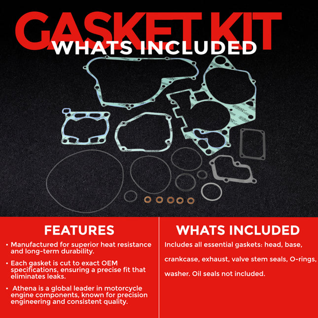 Athena P400510850140 Full Gasket Kit for Suzuki RM125 (1998‑2000) – Complete Engine Gasket Set for 2‑Stroke Rebuilds (Oil Seals Not Included)