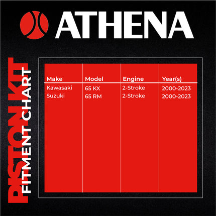 Athena S4C04450001A Cast Piston for Kawasaki 65 KX / Suzuki 65 RM 2000-2023 - Piston Size 44.45mm Forged 2-Stroke Piston Replacement - Motocross Dirt Bikes