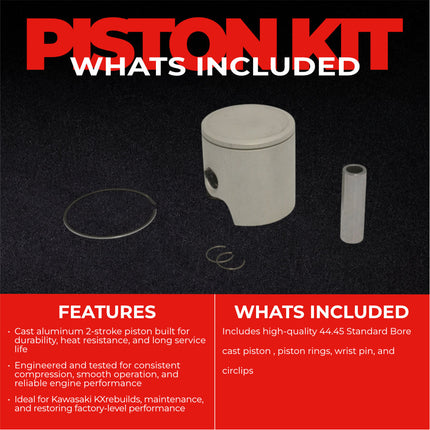 Athena S4C05000001B Cast Piston for Kawasaki KX 65 (2002-2021) - Piston Size 49.96 mm Forged 2-Stroke Piston Replacement - Motocross Dirt Bikes