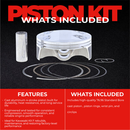 Athena S4C05800001B Cast Piston for Yamaha 125 YZ (1997-2025) - Piston Size 57.95 mm Forged 2-Stroke Piston Replacement - Motocross Dirt Bikes