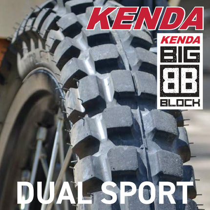 Kenda Big Block K784 140/90-16 Rear Tire for Motorcycles, Dirt Bikes, and City Bikes - Durable Off-Road & Street Performance with Keychain 140x90x16
